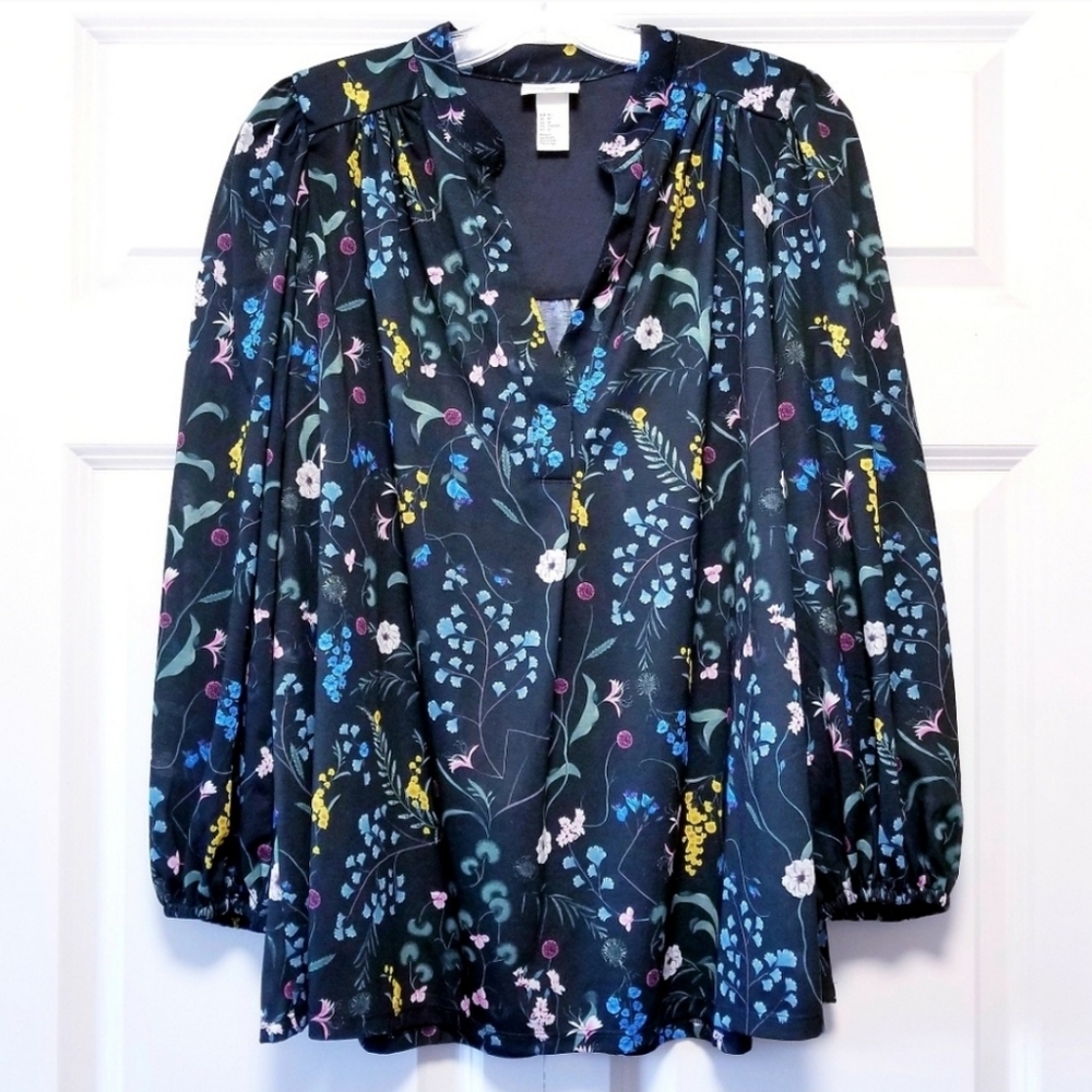 Anna Glover X H&M Flowy Floral Print Peasant Shirt